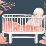 Modern watercolor illustration of a sleeping baby in a crib with a finger signaling silence, emphasizing why should you never wake a sleeping baby.